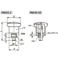 鍋屋バイテック(NBK) プランジャー PNHXS-7-7-M12-1.5-S（直送品）