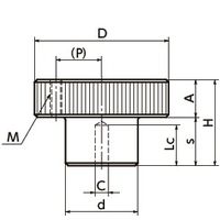 鍋屋バイテック(NBK) ローレットハンドル FS-50 1個（直送品）