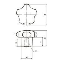 鍋屋バイテック(NBK) FA関連 ノブ・つまみ 五角ノブ KB-40 1個（直送品）