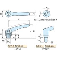 イマオコーポレーション FKFーSUS クランプレバー(SUS製・メネジ) FKF6ーSUS FKF6-SUS 1セット(2個)（直送品）