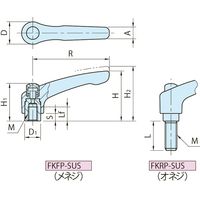 FKRPーSUS クランプレバー(プロテクトキャップ・オネジ) FKRP6×30ーSUS FKRP6X30-SUS 1個（直送品）