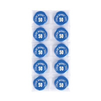 ミツヤ　カラーマグネット　青　50mm　MR-50-BU　1パック（10個入）　（直送品）