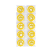 ミツヤ　カラーマグネット　黄　50mm　MR-50-YL　1パック（10個入）　（直送品）