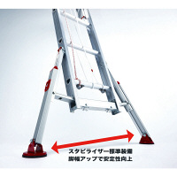 長谷川工業　脚部伸縮式スタビライザー付2連はしご　ハチ型　LSS21.0-54　（直送品）