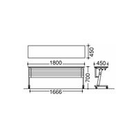 オカムラ Nタイプ サイドフォールドテーブル 幕板付き ライトグレー 幅1800×奥行450×高さ700mm（直送品）