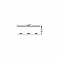 オカムラ I.NT サイドフォールドテーブル 配線穴なし/棚板付き/幕板なし ホワイト 幅1800×奥行600×高さ720mm（直送品）