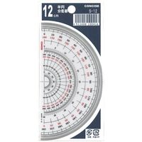 TTC コンサイス　半円分度器　Ｓー１２　１２ｃｍ　5枚　（直送品）