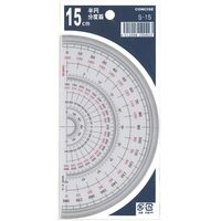 TTC コンサイス　半円分度器　Ｓー１５　１５ｃｍ　3枚　（直送品）