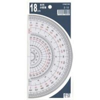 TTC コンサイス　半円分度器　Ｓー１８　１８ｃｍ　3枚　（直送品）