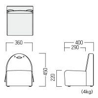 【軒先渡し】オリバー　キッズ　アニマルチェア　ペンギン　幅360×奥行400×高さ450×座高220mm　（直送品）