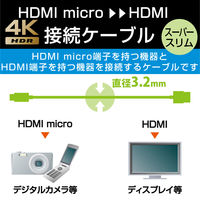 エレコム デジカメ用HDMIケーブル スーパースリム micro 1.5m DGW-HD14SSU15BK 1個