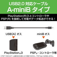 エレコム USB2.0ケーブル USB（A）オス-USB（mini-B）オス ブラック 0.25m U2C-GMM025BK 1個