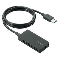 USBハブ USB-A×4ポート USB3.0 ACアダプタ付 黒 U3H-A408SBK エレコム 1個（直送品）