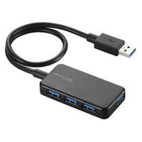 USBハブ USB-A×4ポート USB3.0 タブレット向け 30cm 黒 U3H-A411BBK エレコム 1個（直送品）
