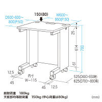 サンワサプライ　eデスク（Sタイプ）　幅750×奥行800×高さ700mm　ED-SK7580N　1台　（直送品）
