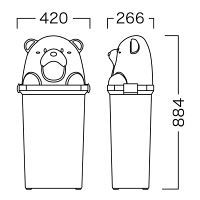 河淳　こども向けごみ箱45L　「もえないごみ」　MBX003YL　（直送品）