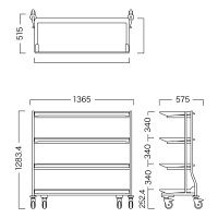 河淳　材料搬送カート4段　MCR032YG　（直送品）
