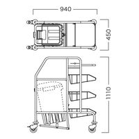 河淳 オムツ交換カート ゴミ箱容量48L 作業テーブル1段 バスケット3段 ピンク 幅940×奥行450×高さ1110mm MCR070PN 1台（直送品）