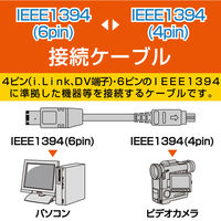 エレコム　IEEE1394ケーブル（ブラック）　IE-461BK　（直送品）