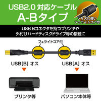 エレコム フェライトコア付きUSB2.0ケーブル U2C-BF30BK 1個