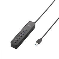 USBハブ USB-A×7ポート USB3.0 ACアダプタ付 マグネット付 1ｍ 黒 U3H-T706SBK エレコム 1個（直送品）