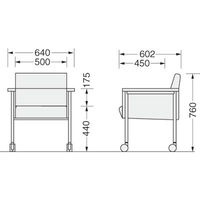 ライオン事務器　ミーティングチェア　No.390F　布張り　ミドルグレー　1脚　（直送品）