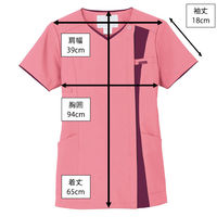 フォーク レディスジップスクラブ ピンク S 7023SC-3 1枚　スクラブ