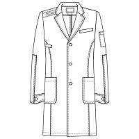 フォーク メンズシングルコート ホワイト L 1537PR-1-L 1枚　白衣　ドクターコート（直送品）