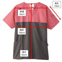 フォーク スクラブ ミリーピンク×ガンメタ S 7040SC-3 1枚　スクラブ