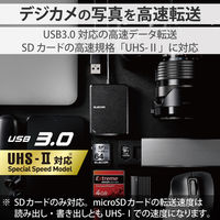 カードリーダー USB3.0 超高速 【SD+microSD+MS+CF対応】 ブラック MR3-C402BK エレコム 1個（直送品）