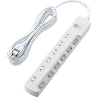 延長コード 電源タップ 5m 6個口 個別スイッチ 雷ガード ほこり防止 ホワイト T-K6A-2650WH エレコム 1個（直送品）