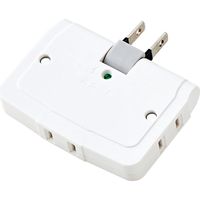 トリプルタップ 電源タップ コンセント スイング 薄型 2ピン 3個口 分配 雷ガード 白 T-KTR04WH エレコム 1個（直送品）