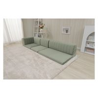 セルタン カバーリング仕様 コーナーソファー3点セット ベロア生地 グリーン A573b-720GRN 1台（直送品）