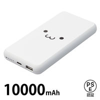 モバイルバッテリー 大容量 USB-C/A 合計最大 15W 10000mAh DE-C38-10000WF エレコム 1個