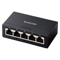 スイッチングハブ 5ポート ギガ LANハブ 金属筐体 電源外付 ファンレス 静音 EHC-G05MA-B エレコム 1個（直送品）