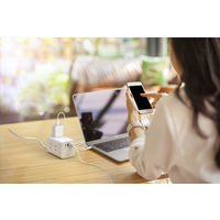 電源タップ 2m タワー型USBタップ 2P式 6個口 USB-A×2/Type-C×1 TSK110U2CW 多摩電子工業