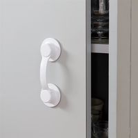 日本緑十字社 強力吸盤ドアハンドル ドアハンドルー210 白 二重真空吸着方式 取り付け外し可能 210×72×42mm 342041 1個（直送品）