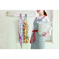 レップ エプロン ストライプ柄 エブリン 綿100% ブラック 370700 1個（直送品）