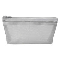 無印良品 ナイロンメッシュペンケース マチ付 約幅17×高さ10×マチ5cm グレー 1セット（3個） 良品計画