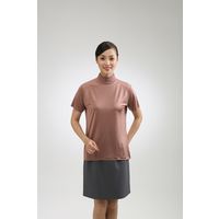 シルク ハイネック 半袖 インナー Ｔシャツ 女性用 エンジ L 7050L-WN 1本（直送品）