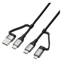4in1 充電ケーブル ( USB Type C + USB A to USB MPA-AMBCC10BK エレコム 1個（直送品）