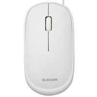 マウス 有線 静音マウス 3ボタン ケーブル巻取 薄型 モバイル ポーチ付 ホワイト M-TM10UBWH エレコム 1個