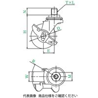 ユーエイ LTーS型(自在車・ストッパー付) LTー65NS，UNF1/2×14 LT-65NS_UNF1/2X14 1セット(16個)（直送品）