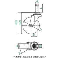 ユーエイ LTF型(自在車) LTFー40N，φ22 LTF-40N_22 1セット(24個)（直送品）