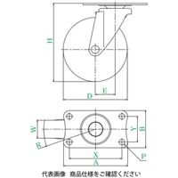 ユーエイ サイレンスキャスター(軽荷重用)(自在車) EFー75ELSB EF-75ELSB 1セット(12個)（直送品）