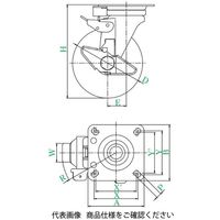 ユーエイ JKーS型(自在車旋回固定式・シングルストッパー付) GUJKー150S GUJK-150S 1セット(4個)（直送品）