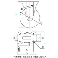 ユーエイ PMRーLB型((固定車シングルストッパー付)・右 PMRー200WBLB(R) PMR-200WBLB(R) 1セット(4個)（直送品）