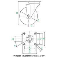ユーエイ J2型(自在車) NRJ2ー130 NRJ2-130 1セット(4個)（直送品）