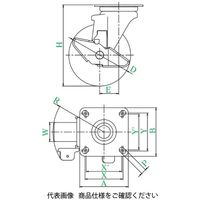 ユーエイ J2ーS型(自在車・シングルストッパー付) NRJ2ー130S NRJ2-130S 1セット(4個)（直送品）