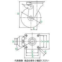 ユーエイ J2K型(自在車旋回固定式) NRJ2Kー150 NRJ2K-150 1セット(4個)（直送品）